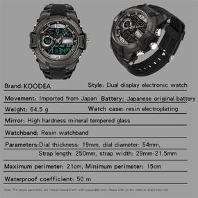 img 1 attached to 🏆 Koodea 6015 Outdoor Sport Military Men's Watch: Waterproof Quartz Wristwatch for Men - Stopwatch Included!