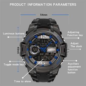 img 2 attached to 🏆 Koodea 6015 Outdoor Sport Military Men's Watch: Waterproof Quartz Wristwatch for Men - Stopwatch Included!