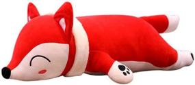 img 2 attached to 🦊 Red Plush Fox Stuffed Animals Toys, Hugging Animal Pillows Dolls - 13 Inches