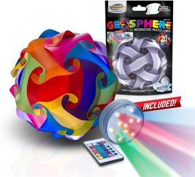 img 4 attached to 🌈 GEOSPHERE 9 Inch Puzzle Lamp Kit: Complete with Wireless Smart Color Changing LED Light - Rainbow