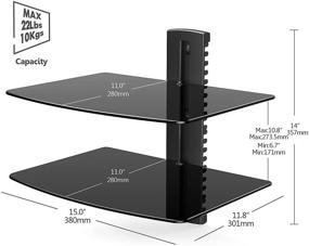img 3 attached to Fenge 2-Tier AV Wall Mount Shelf Stand: Organize and Display Your AV Receiver, Xbox, Cable Boxes, and Gaming Systems with Black Bracket