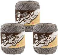 🧶 lily sugar'n cream solids cotton yarn overcast pack of 3: premium quality 100% cotton yarn! logo