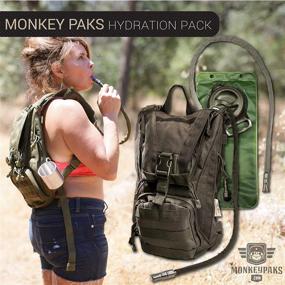 img 1 attached to 🐵 Monkey Paks Tactical Hydration Backpack with 2.5L Water Bladder, Front Storage, Paracord Zipper Pulls, Molle Webbing - Outdoor Gear for Men & Women - Ideal for Hiking, Running, Biking, Walking, Skiing