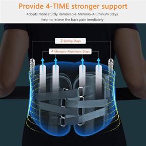 img 3 attached to 🔥 Freetoo Lower Back Pain Relief Braces with 4X Stronger Support - 2-Piece Back Support Belt Featuring Pulley System for Men/Women at Work - Anti-Skid Waist Support for Sciatica (Size S)