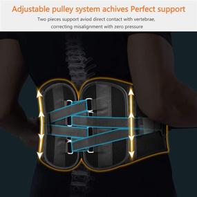 img 2 attached to 🔥 Freetoo Lower Back Pain Relief Braces with 4X Stronger Support - 2-Piece Back Support Belt Featuring Pulley System for Men/Women at Work - Anti-Skid Waist Support for Sciatica (Size S)