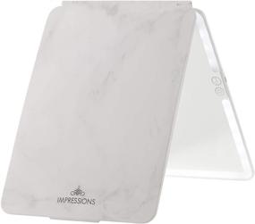 img 3 attached to 💡 Impressions Touch Pad 2.0: Rechargeable LED Makeup Mirror with Flip Cover - White Marble Edition