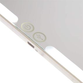 img 1 attached to 💡 Impressions Touch Pad 2.0: Rechargeable LED Makeup Mirror with Flip Cover - White Marble Edition