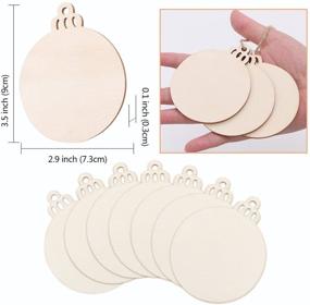 img 3 attached to 🎨 AerWo 50pcs Wooden Circles for Crafts: Pre-drilled 3.5" Round Wood Discs - Unfinished DIY Hanging Wooden Christmas Ornaments - Paintable Christmas Craft Kits for Kids