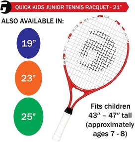 img 3 attached to 🎾 Gamma Sports Junior Tennis Racquet: Quick Kids 19 Inch Tennis Racket - Prestrung Youth Tennis Racquet for Boys and Girls - 93 Inch Head Size