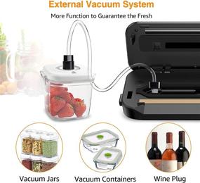 img 1 attached to 🔒 MegaWise Vacuum Sealer Machine with 80kPa Suction Power, Bags, Cutter, and External Vacuum System – Compact One-Touch Automatic Food Saver with Dry Moist Fresh Modes, Ideal for All Saving needs