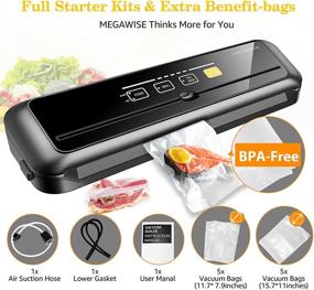 img 2 attached to 🔒 MegaWise Vacuum Sealer Machine with 80kPa Suction Power, Bags, Cutter, and External Vacuum System – Compact One-Touch Automatic Food Saver with Dry Moist Fresh Modes, Ideal for All Saving needs