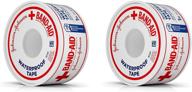 💧 waterproof first aid tape by johnson &amp; johnson - 1-inch x 10-yards (pack of 2) логотип