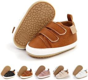 img 4 attached to 👶 Non-Slip Rubber Sole Baby Boys Girls Shoes: Infant Sneakers for Toddler First Walker, Outdoor Tennis, Crib, and Dress Shoes