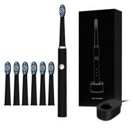 🦷 sonic electric toothbrush for adults | 6 dupont brush heads, 3 modes | dentist recommended | waterproof and delicate | usb inductive charging | black logo