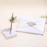 ivory luxe crystal wedding guest book and pen set by katemelon: elegance & opulence for your special day logo