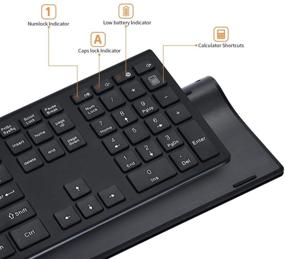 img 2 attached to 💻 Z-LITONG Wireless Keyboard Mouse Combo - 2.4GHz Ultrathin Full-Size 109 Keys Keyboard and Ergonomic 3 Level Del Adjustable Silent Mouse with USB Receiver for Windows, Laptop, PC (Black)