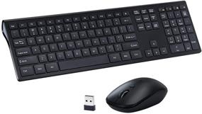 img 4 attached to 💻 Z-LITONG Wireless Keyboard Mouse Combo - 2.4GHz Ultrathin Full-Size 109 Keys Keyboard and Ergonomic 3 Level Del Adjustable Silent Mouse with USB Receiver for Windows, Laptop, PC (Black)