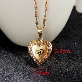 img 3 attached to 💎 Glamorous 24k Gold Plated Muslim Allah Open Heart Pendant Necklace: A Divine Fashion Accessory!