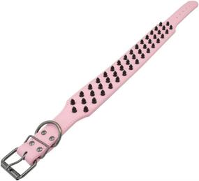 img 2 attached to 🐶 Benala 2" Cool Spiked Studded Dog Collar in Black Leather for Medium to Large Dogs - Ideal for Pitbulls, Mastiffs, and Bullies