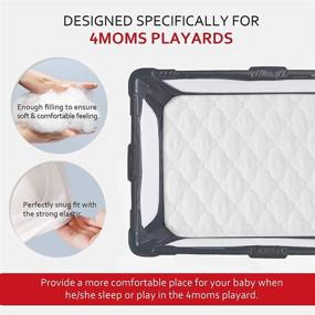 img 2 attached to 🛏️ Waterproof Playard Mattress Pad Sheet for 4moms Playard - Fits Breeze Plus & Breeze GO Playard, Pack N Play Sheet for 28" x 40" Mattress - Protector & Cover