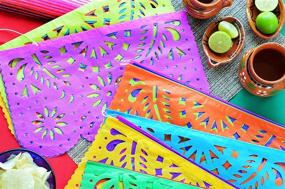 img 2 attached to Яркий мексиканский баннер "Papel Picado": Colores de Primavera с большими панелями и дизайном многоцветных цветов.