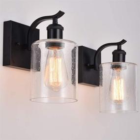 img 4 attached to Brighten Up Your Space with Berliget 2 Pack Farmhouse Industrial Black Wall Sconces