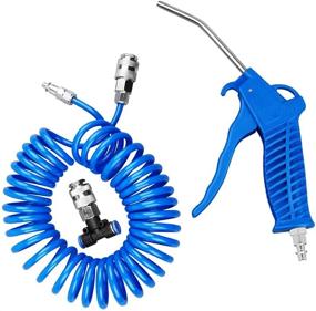 img 4 attached to Powerful Beduan Air Blow Gun Kit with 16ft Pneumatic Pu Hose: Heavy-Duty Air Duster Gun for Air Compressors