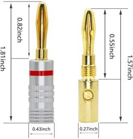 img 1 attached to 🔌 CERRXIAN Золоченые 4 мм разъемы для динамиков Банановые вилки с винтовым замком - Качественные разъемы для самостоятельной сборки динамиков для домашнего кинотеатра (4 шт)