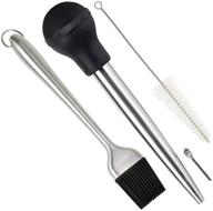 🦃 home servz deluxe stainless steel turkey baster & bbq basting brush combo set with injector needle and cleaning brush logo