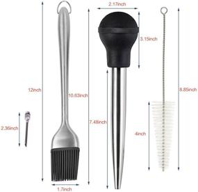 img 3 attached to 🦃 Home Servz Deluxe Stainless Steel Turkey Baster & BBQ Basting Brush Combo Set with Injector Needle and Cleaning Brush