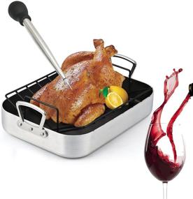 img 1 attached to 🦃 Home Servz Deluxe Stainless Steel Turkey Baster & BBQ Basting Brush Combo Set with Injector Needle and Cleaning Brush