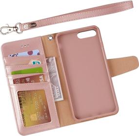 img 2 attached to 📱 Arae Case for iPhone 7 Plus/iPhone 8 Plus - Premium PU Leather Wallet Case with Kickstand and Flip Cover, Rose Gold - Specifically Designed for iPhone 7 Plus (2016)/iPhone 8 Plus (2017) 5.5" (Not Compatible with iPhone 7/8)