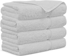 img 1 attached to 🛀 Towel Bazaar Premium Turkish Cotton Super Soft and Absorbent Towels: The Ultimate Set of 4-Piece Bath Towels in White