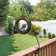 🐰 16 inch gray bunny hanging peanut wreath bird feeder - rust & uv resistant, weatherproof, solid steel durable black whole peanut wild bird feeder with hanging hook logo