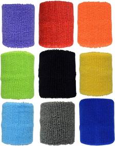 img 2 attached to 🏋️ obmwang 18 Piece Colorful Cotton Sweatbands: Ideal Wristbands for Gym, Yoga, Football, and More!