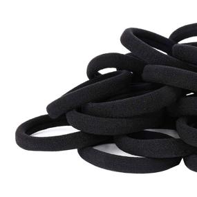 img 3 attached to 🎀 ZBORH 50PCS Black Hair Ties for Women, Seamless Hair Bands, Elastic Ponytail Holders, No Damage for Thick Hair – Enhance SEO