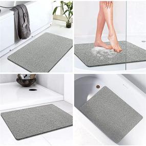 img 2 attached to 🛁 UCOMELY Non-Slip Shower Mat: Soft Textured Bath, Shower, Tub Mat for Wet Areas, Large PVC Loofah Bathroom Mat, 34"x16" Comfort Bathtub Mats with Drain Design, Quick Drying (Grey)