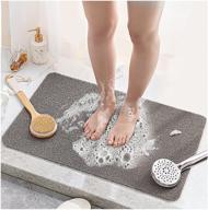 🛁 ucomely non-slip shower mat: soft textured bath, shower, tub mat for wet areas, large pvc loofah bathroom mat, 34"x16" comfort bathtub mats with drain design, quick drying (grey) logo
