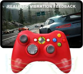 img 1 attached to 🎮 Vinklan 2.4G Wireless Controller for Xbox 360 & Slim Windows 7/8/10 - Red Gamepad