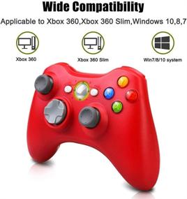 img 2 attached to 🎮 Vinklan 2.4G Wireless Controller for Xbox 360 & Slim Windows 7/8/10 - Red Gamepad