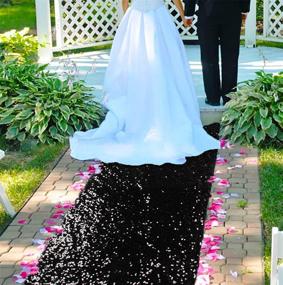 img 1 attached to ShinyBeauty Aisle Weddings Black Runner