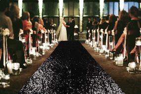 img 2 attached to ShinyBeauty Aisle Weddings Black Runner