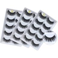 🔥 wholesale handmade 3d mink lashes - luxurious wispy natural cross false lashes pack: reusable, thick, long (15 pairs/3 pack) logo