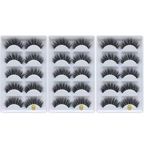 img 3 attached to 🔥 Wholesale Handmade 3D Mink Lashes - Luxurious Wispy Natural Cross False Lashes Pack: Reusable, Thick, Long (15 Pairs/3 Pack)