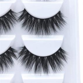 img 1 attached to 🔥 Wholesale Handmade 3D Mink Lashes - Luxurious Wispy Natural Cross False Lashes Pack: Reusable, Thick, Long (15 Pairs/3 Pack)