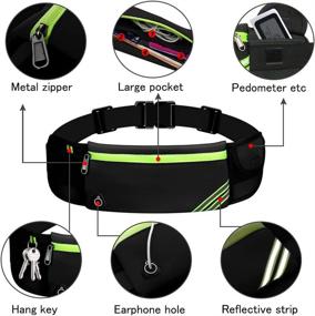 img 3 attached to 🏃 Waterproof Reflective Running Waist Pack - LBW Slim Workout Fanny Pack with Cell Phone Holder for Fitness, Jogging, Hiking, and Travel - Adjustable Waist Pouch Bag for Men and Women