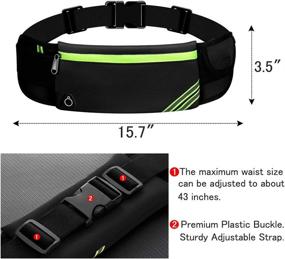 img 2 attached to 🏃 Waterproof Reflective Running Waist Pack - LBW Slim Workout Fanny Pack with Cell Phone Holder for Fitness, Jogging, Hiking, and Travel - Adjustable Waist Pouch Bag for Men and Women