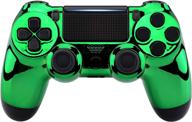 🎮 enhance your gaming experience with extremerate custom chrome green faceplate cover for ps4 slim pro controller (cuh-zct2 jdm-040/050/055) - controller not included logo