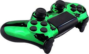 img 1 attached to 🎮 Enhance Your Gaming Experience with eXtremeRate Custom Chrome Green Faceplate Cover for PS4 Slim Pro Controller (CUH-ZCT2 JDM-040/050/055) - Controller NOT Included