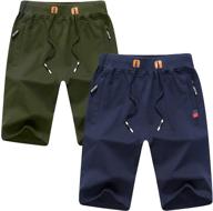 🩳 irelia boys cotton shorts with zipper pockets - 2-pack, drawstring & elastic waist logo